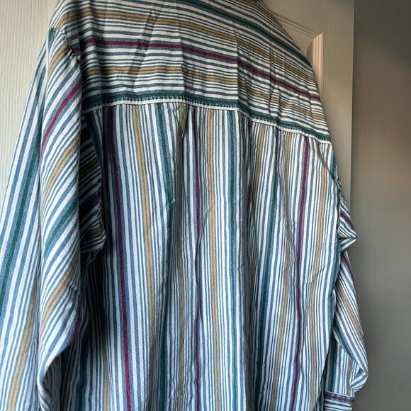 Vintage Bon Homme Long Sleeve Button Up | Mens Large Blue Striped | Size L - Picture 5 of 5